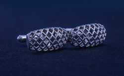 Silver Designed Oval Cufflinks