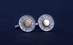 Silver/Golden Designed Round Cufflinks